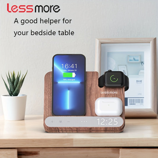 Lessmore Wooden Charging Docking Station, Phone & Watch Charging Dock with Multiple Device Support - Smartphones and Mobile Phones Accessories Bedside Organizer
