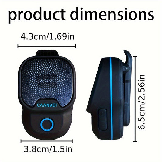 CAANKEI Wearable Speaker - TWS Pairing, ENC Call Noise Reduction, IPX7 Anti-Spy Slim Speaker, 30-Hour Playtime, USB-C Charging, Strong Sensitivity for Computers, Phones, and Tablets, Black with Blue LED Display, Speaker Speake