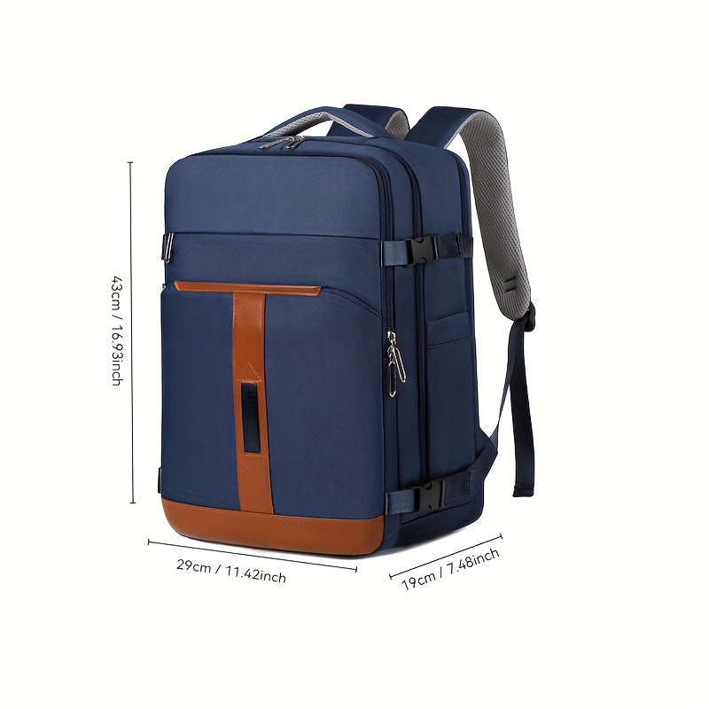 Men's Large Capacity Backpack with Dry/Wet Compartments - Heavy-Duty Laptop Backpack, Multiple Zippered Pockets, Padded Shoulder Straps & Side Mesh Pocket - for College, Travel, Work - Black/, Easy-Clean Material, Outdoor Adventure, Sleek Design, Durable