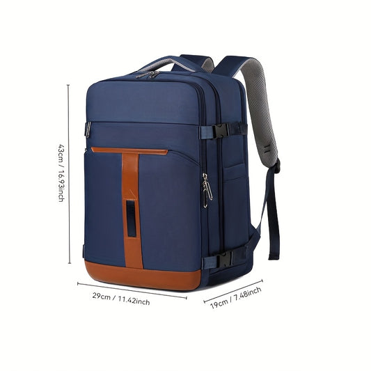 Men's Large Capacity Backpack with Dry/Wet Compartments - Heavy-Duty Laptop Backpack, Multiple Zippered Pockets, Padded Shoulder Straps & Side Mesh Pocket - for College, Travel, Work - Black/, Easy-Clean Material, Outdoor Adventure, Sleek Design, Durable