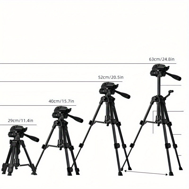 1pc PUMPLUX Portable Camera Tripod with 360° Rotatable Adjustable Head, 2-Section Telescopic Legs & Non-Slip Rubber Feet for DSLR Cameras/Smartphones - Outdoor Photography, Vlogging, Time-Lapse, Stabilization, Tripod for Camera, Photography Accessory, Sl