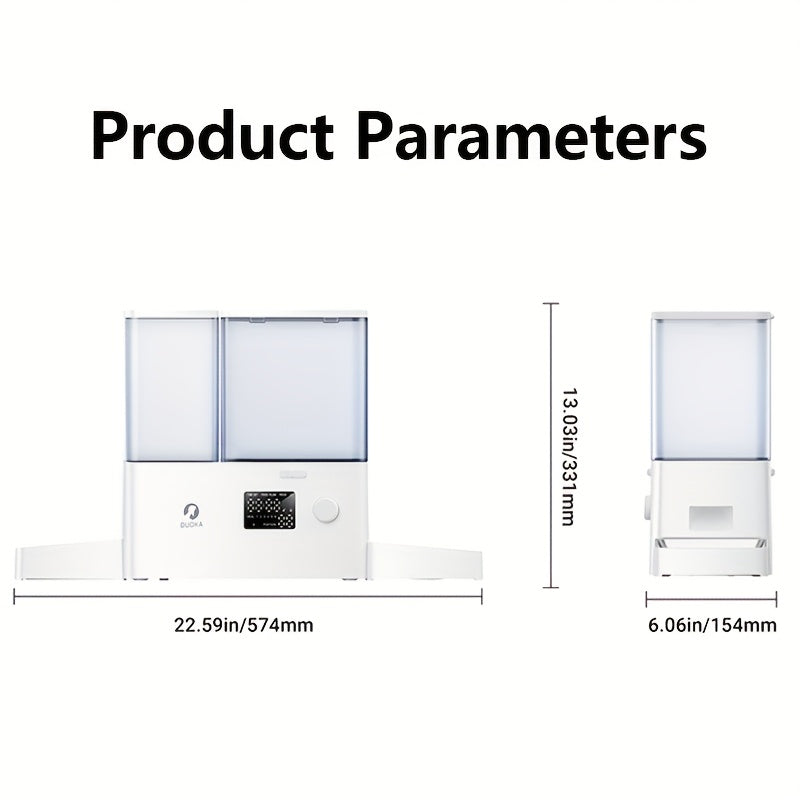 Smart WiFi Cat Feeder & Water Dispenser 2-in-1 - Large Capacity App-Controlled Automatic Pet Food and Water Dispenser with USB Power, Sleek White Design for Multiple Cats - Ideal Gift for Pet Owners, Remote Controlled Pet Feeder, Modern Pet Feeder, Wifi