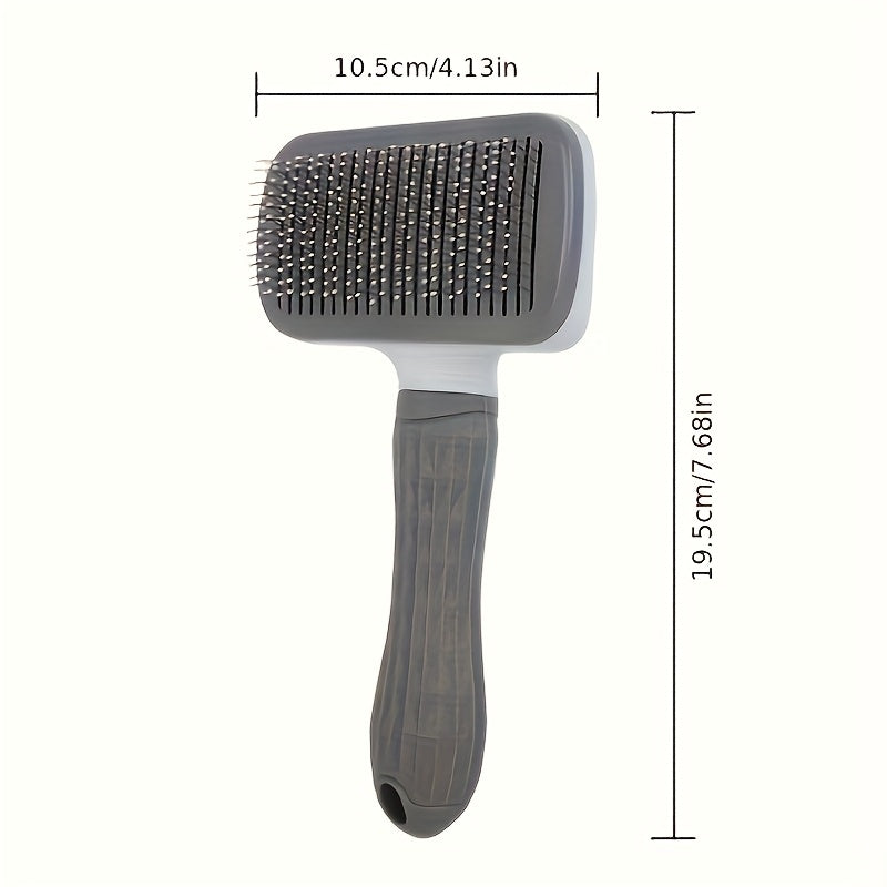 A Silicone Dog Brush with an Easy-Clean Button, Designed for Effective Detangling And Hair Removal, Featuring an Ergonomic Handle Suitable for Dogs (Usable in All Seasons).