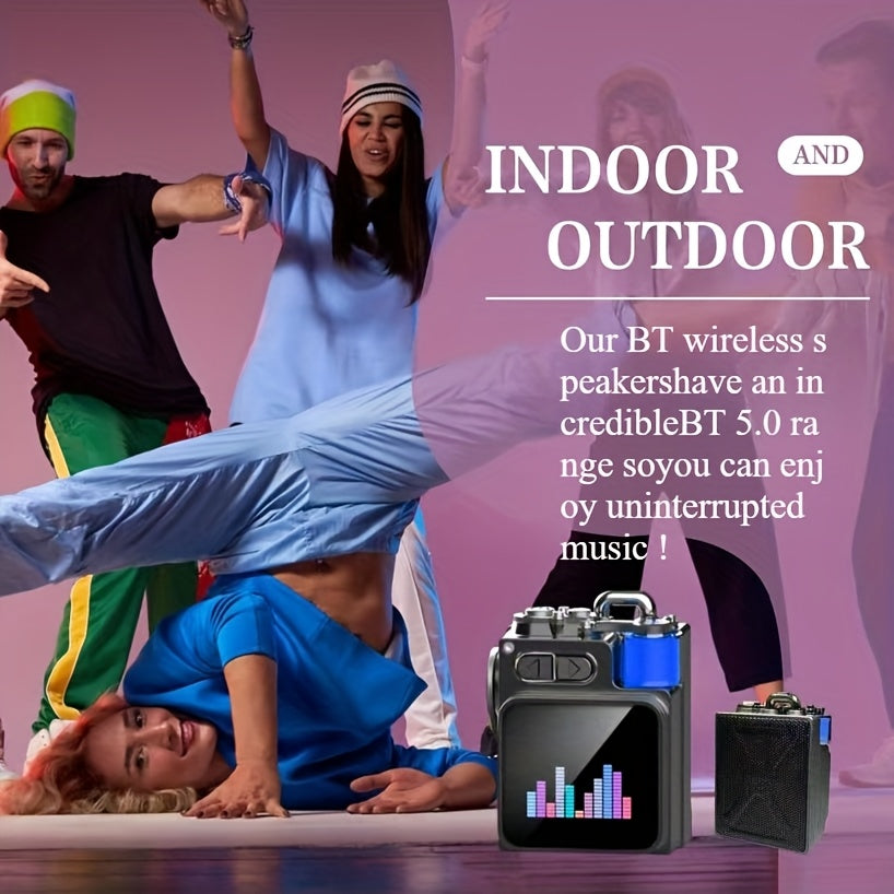 Portable Small BT Speaker with Touch Screen/HD Sound/LED Lights/Wireless Stereo Pairing/BT5.4, All In One Wireless Mini Speaker for Outdoor/Travel/Home/Party/Beach/Camping/Hiking