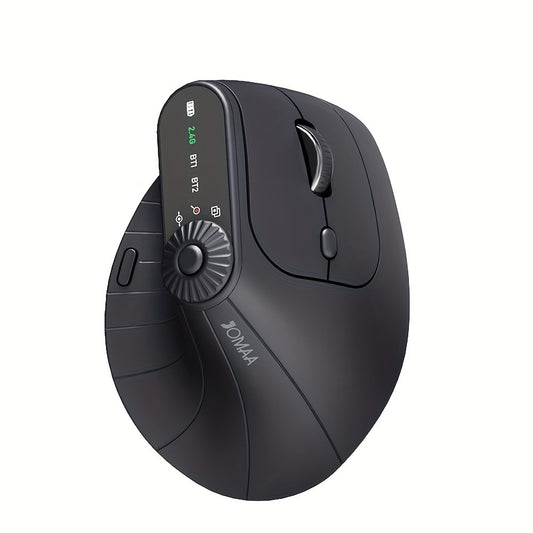 Ergonomic Mice Wireless Mouse with Function Adjustment Knob Vertical Gaming Mouse 2.4G Dual Mode Rechargeable Mouse for PC Laptop Tablet