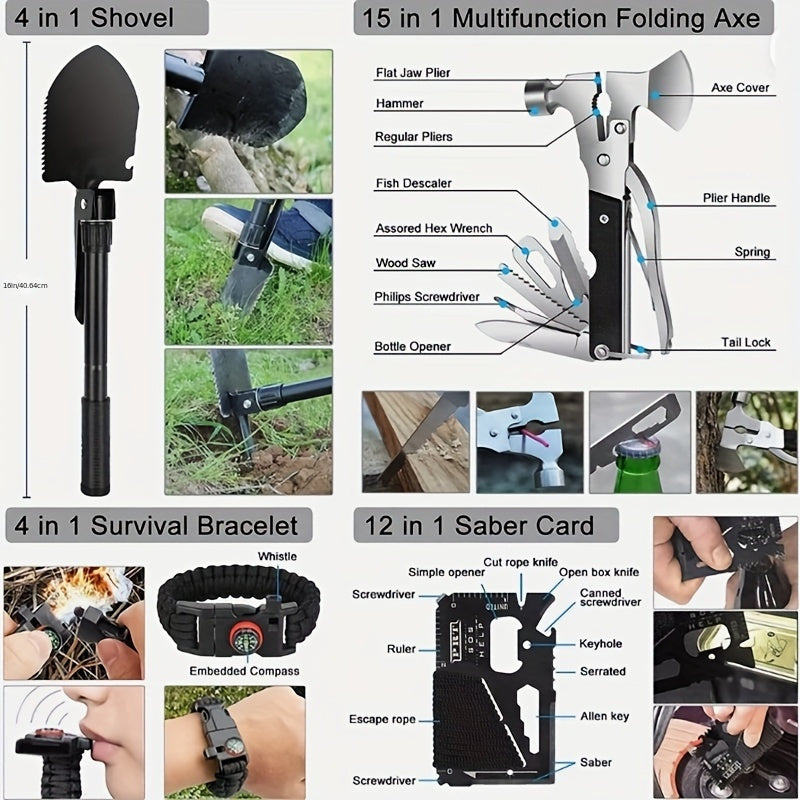 105 In 1 Emergency Survival Kit With Survival Gear Tools First Aid For Backpack GO Bag