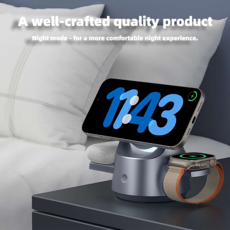 1pc [Lazy Must-Have] Put It And Go Wireless Fast Charging! Mobile Phone/Apple Watch/for Airpods Can Be Charged Simultaneously And All Charging Cables Can Be Solved at Once! Suitable for Bedroom Nightstand, Office, Gaming Room, Going Out, Travel