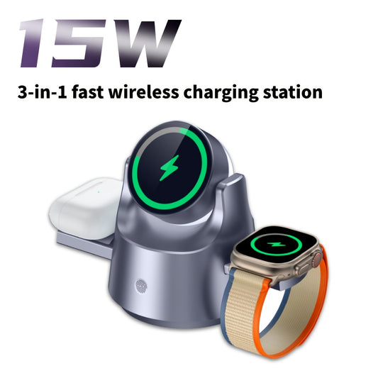 1pc [Lazy Must-Have] Put It And Go Wireless Fast Charging! Mobile Phone/Apple Watch/for Airpods Can Be Charged Simultaneously And All Charging Cables Can Be Solved at Once! Suitable for Bedroom Nightstand, Office, Gaming Room, Going Out, Travel