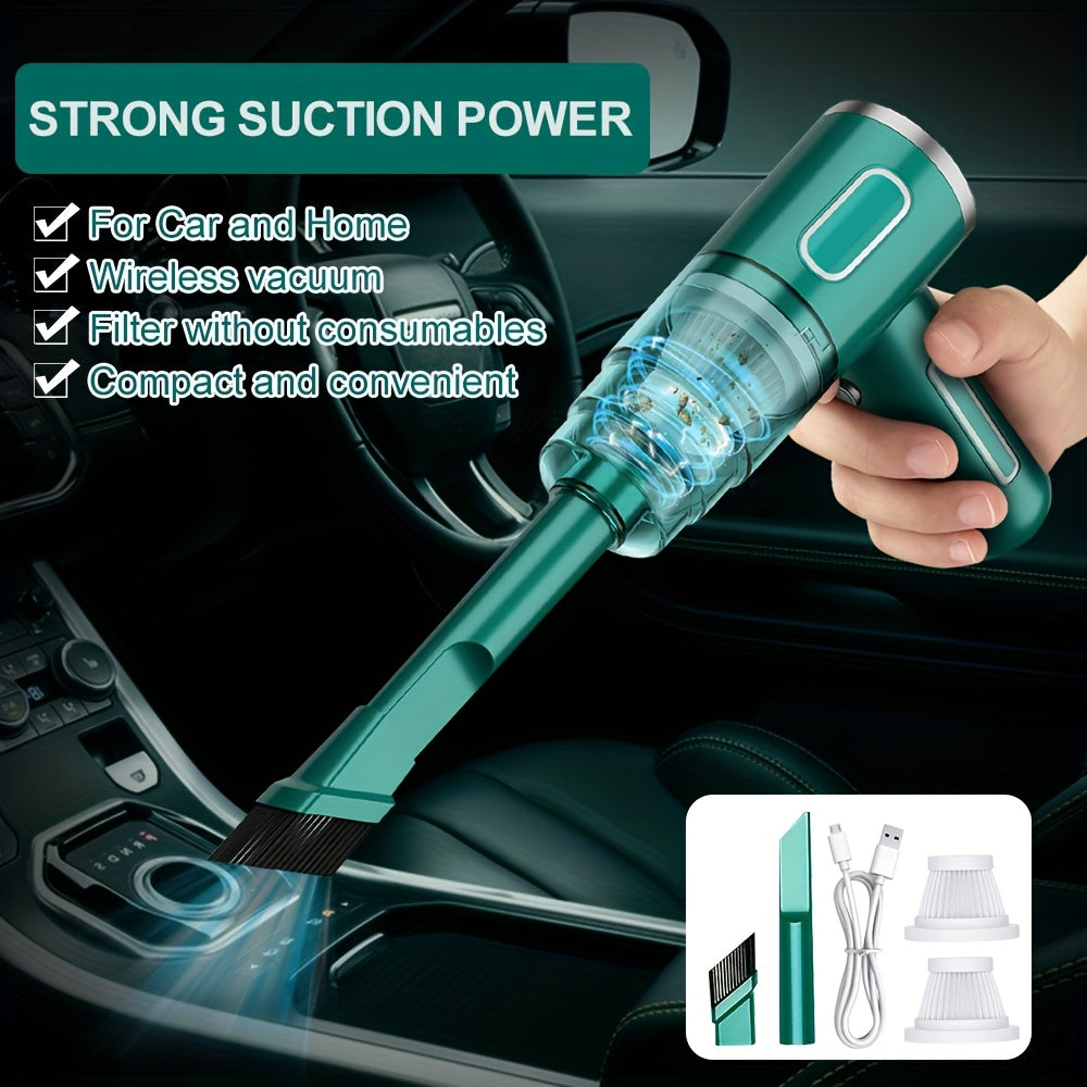 Upgraded Cordless Handheld Vacuum - Enhanced Cyclone Suction, Wireless and Rechargeable with Powerful Power - Portable for Easy Cleaning of Cars, Office, and Home - Durable Battery Ideal for Quick Cleanup
