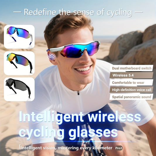 Highway smart glasses, featuring features such as calls, music listening, and AI translation. Equipped with a 110mAh battery and magnetic fast charging, they offer all-round protection and are fully compatible for road vehicles, travel, and more - essent