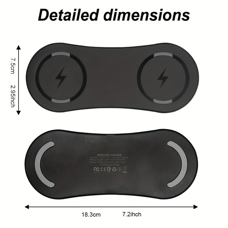 The 15W 2-in-1 fast charger is suitable for iPhone 16/15/14/13/12/11, 224/S23/S22/ 2/3/4/Pro, and is suitable for Buds induction fast charging. It has excellent protection against overcharging, overheating, and overvoltage