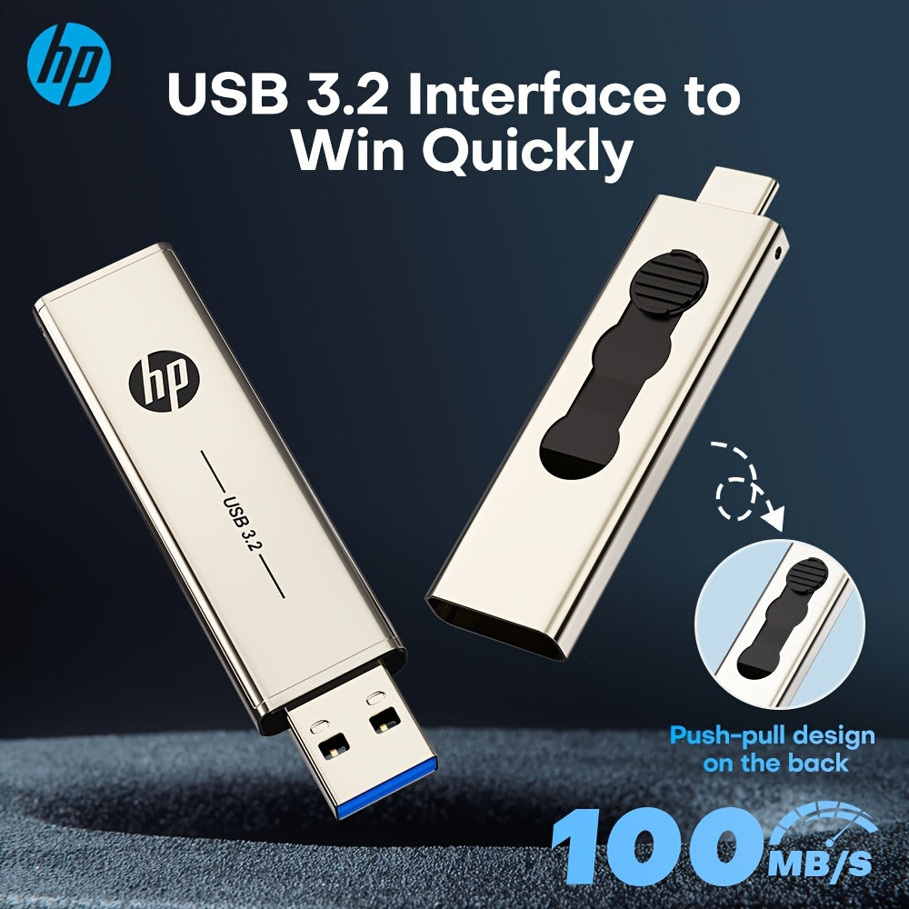 hp USB 3.2 Metal USB Flash Drive USB Type C 32GB 64GB 128GB 256GB Pen Drive Creative Personality Car Music Gift High-Speed USB PenDrive