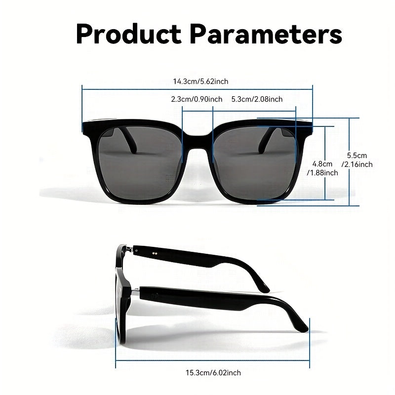 AI Glasses - Wireless Noise Cancelling Voice Call, Smart Glasses with Speaker, Touch Control, 150+ Languages Real Time Translation, Perfect for Travel, Office, Business Work, Travel, Gift for Men & WomenGreat for Sports Enthusiasts And Music Fans