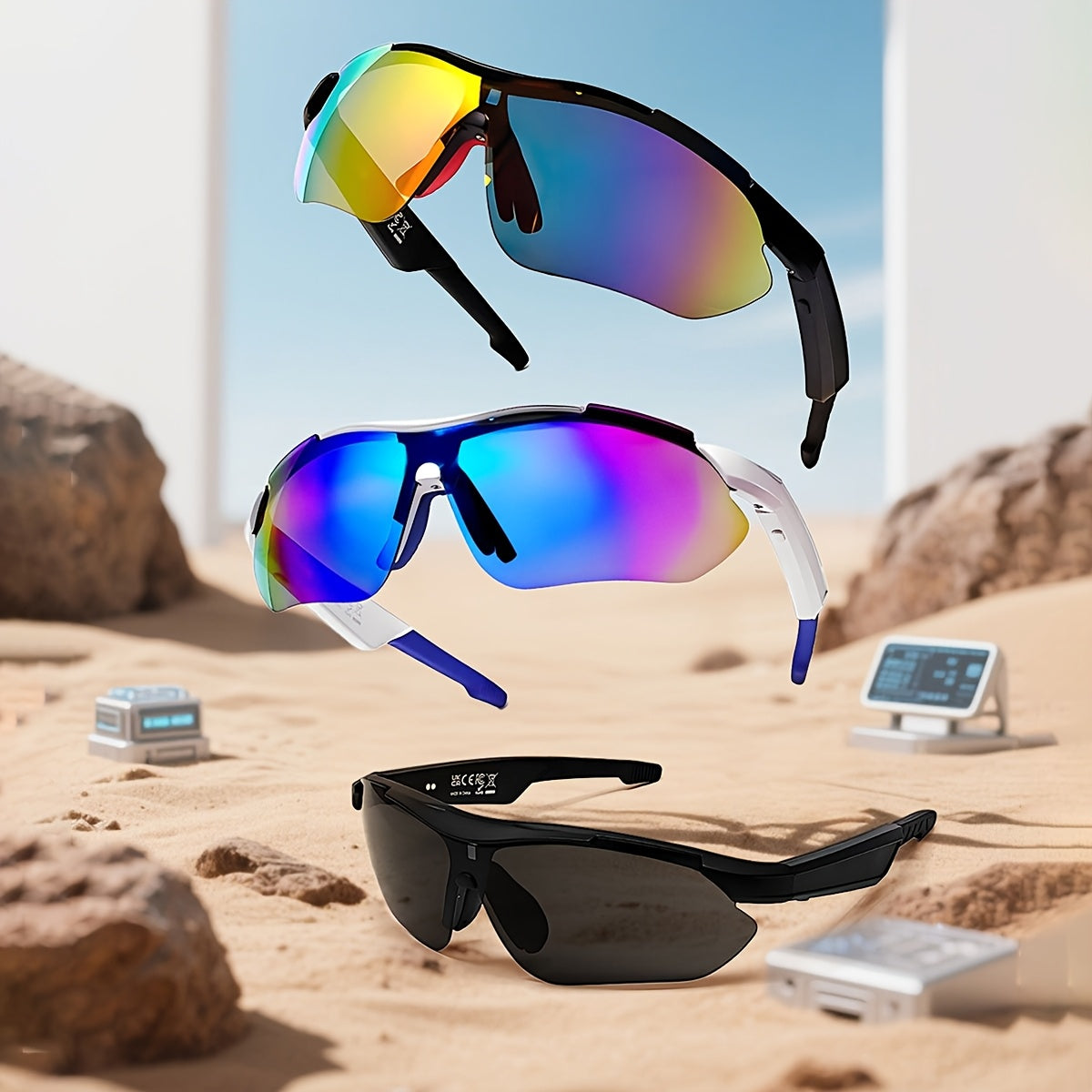 COIUSOR Wireless Smart Glasses, HD Stereo Dual Speaker, Music Playback & Wireless Calling - AI Voice Assistant, Music, Calls, Driving, Gift for Friend - for men and women, for Android & iOS, Indoor/Outdoor Use, Modern Durable Design for Men & Women, Wire