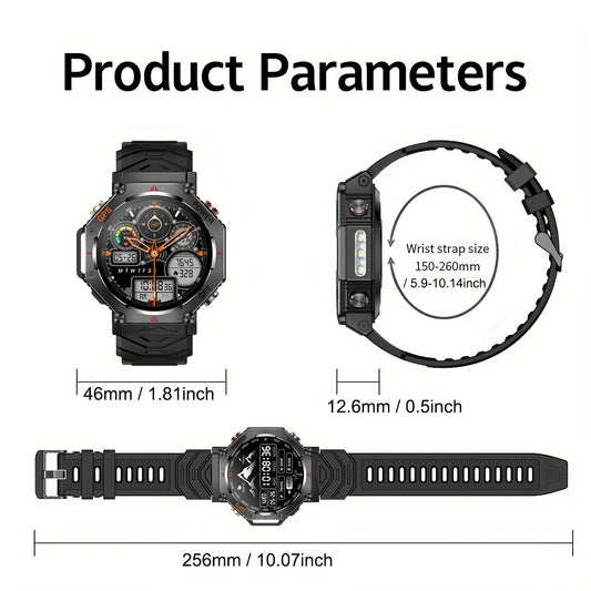 New Ai ChatGPT GPS Smart Watch Men 530mAh Wireless Call 3ATM Outdoor LED Flashlight Compass Sport Smartwatch 2025