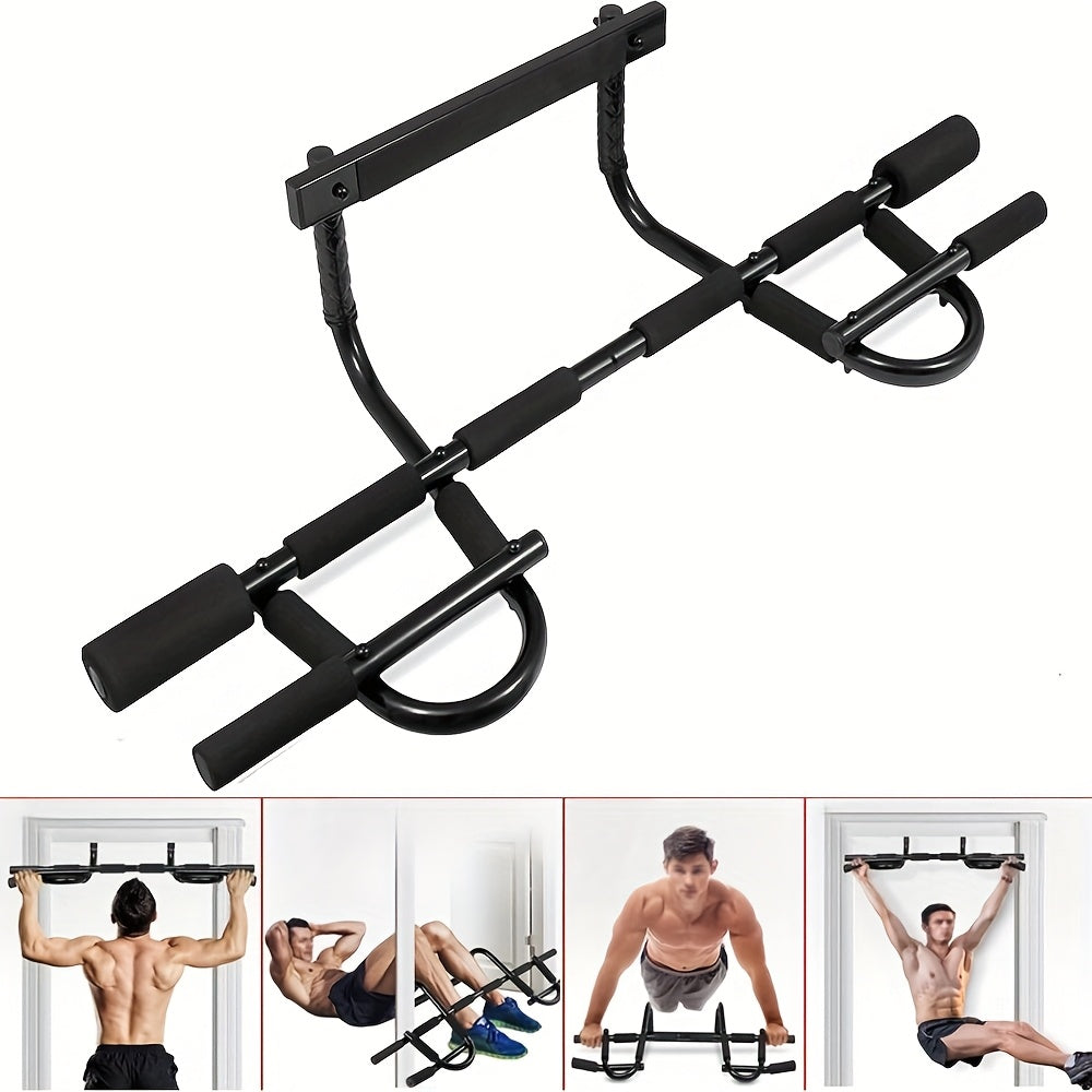 Heavy Duty Doorway Pull Up Bar - Overhead Chin Up Station with Non-Slip Grips, Space-Saving Door Mounted Pull Up Bar for Home Gym, Upper Body Workout Equipment - Sturdy Construction for Pull-Ups, Chin-Ups, Dips - Ideal for Beginners & Advanced Users, Wei