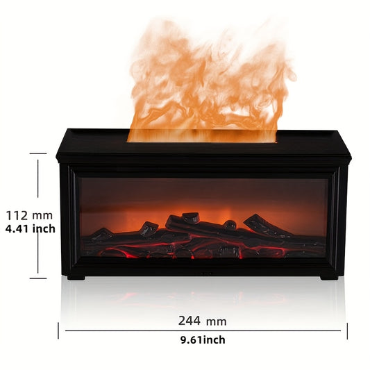 Desk Fireplace Flame Essential Oil Humidifier, 280ml with Remote Control, Colorful Night Light, Timer Function, Simulates Campfire Aroma, Ideal for Home & Office, Fireplace Aesthetic | Modern Aesthetic | USB Powered, Fireplace Decor