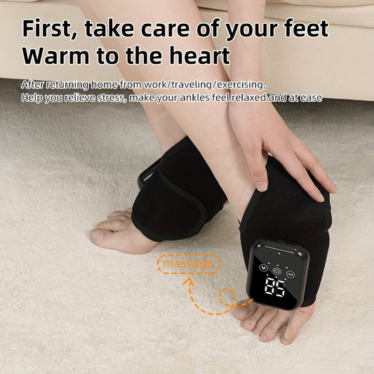 2025 NEW Heating Foot And Ankle Massager, Three Modes, LCD Display, USB Charging, Portable for Outings, Holiday Gift.