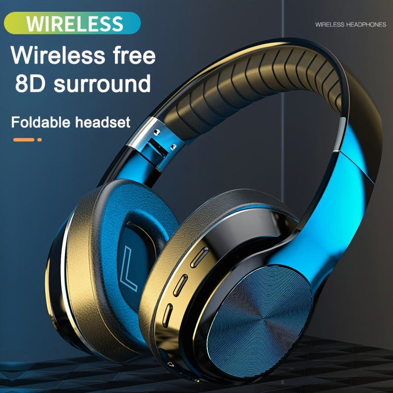 Wireless Over-Ear Headphones with HiFi Sound & Deep Bass, Portable Folding Design, Wireless 5.0, Hands-Free Calling, TF Card Playback, Soft Padded Ear Cups, Long Battery Life for Outdoor Sports & Exercise, Exercise Headphones | Modern Wireless Headphones