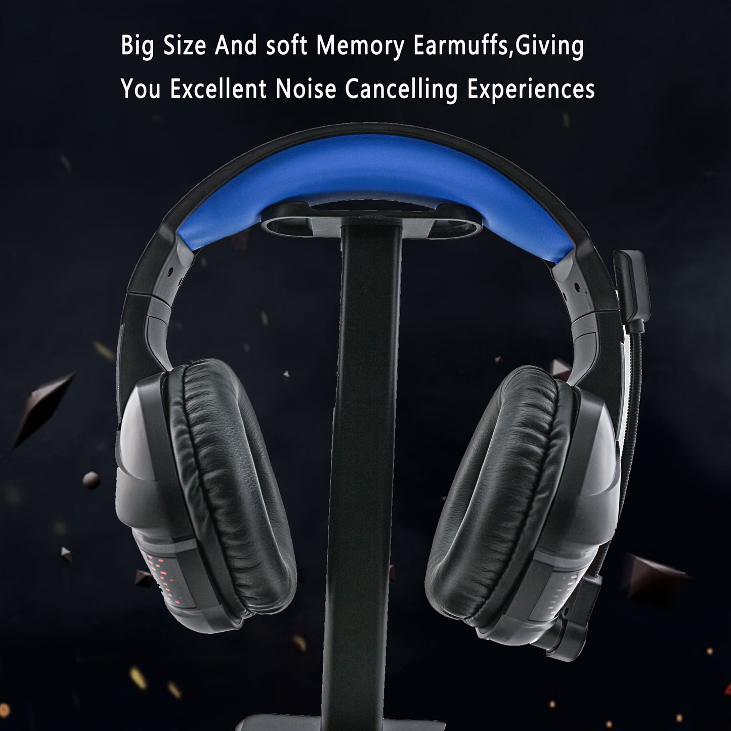 RGB Gaming Headset F03 - 360° Microphone, Adaptive Headband, Bass Surround, Soft Memory Ear Cushions - Compatible with PC, Laptop, Mac, PS4, PS5, Xbox One, Xbox Series
