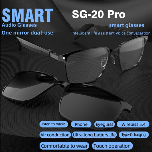 Business Flagship Smart Wireless Audio Glasses with Ultra-HD Sound Quality for Clear Calls, Ideal for Business and Commuting to Avoid Awkward Dropouts
