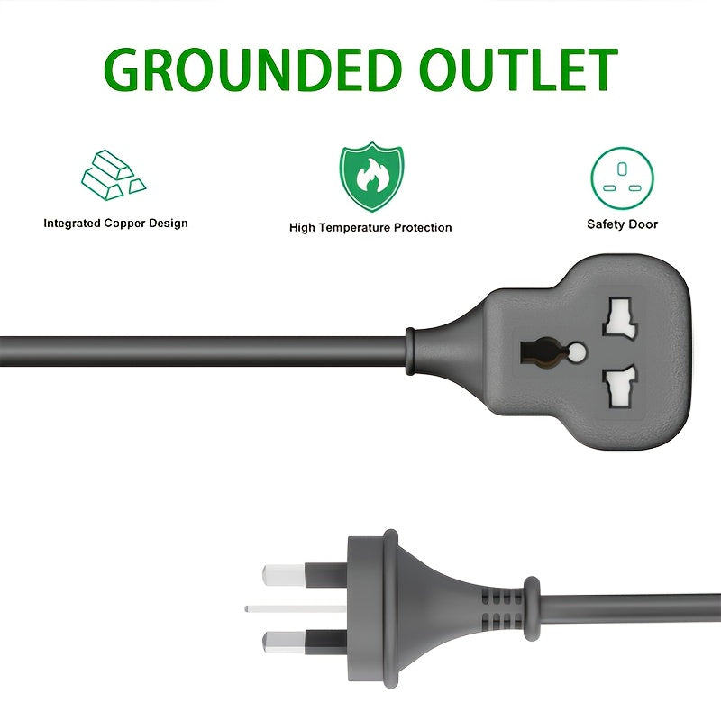 Single Extension Cord Featuring a Single Australian Plug, Available in Lengths of 1M, 1.8M, 3M, 5M, 7M, 10M, 15M, And 20M, with a Power Capacity of 2500W. It Is Flame Retardant Up to 750 Degrees And Is Suitable for Use in Kitchens, Bedrooms, Workshops, A