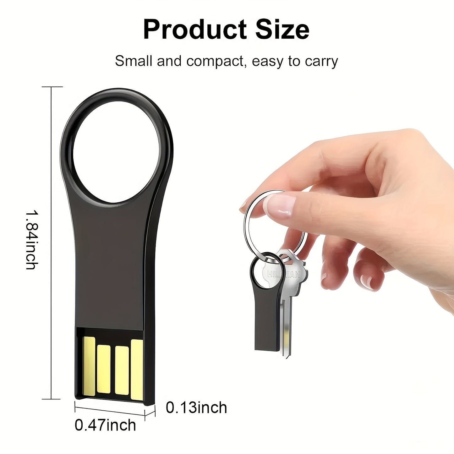 Durable metal USB 2.0 flash drive 4GB/16GB/64GB/128GB/256GB high-speed memory stick for photo, video, and data transfer, compatible with computers, smart TVs, and car audio systems, data transfer equipment | modern aesthetics | high-speed performance