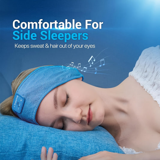 Wireless Sleep Music Headphones - Soft, Elastic, Comfortable 3-in-1 Wireless Music Eye Mask for Side Sleepers, USB Charging, Wireless Noise Cancelling Headphones with Music & Call Functions - Ultra-Thin Foldable Design, Wireless Headphones.