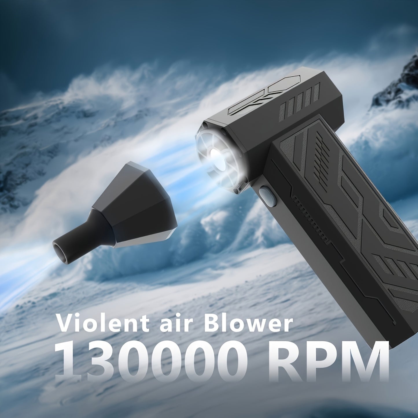 VITAEASE 4 Gear-Speed Adjustable 130, 000 RPM Electric Compressed Air Duster with Brushless Motor, 4000mAh Rechargeable Battery & Turbo Fan - Portable Air Dust Blower for PC, Keyboard, Outdoor, Car Cleaning, Sleek Design, Durable Construction