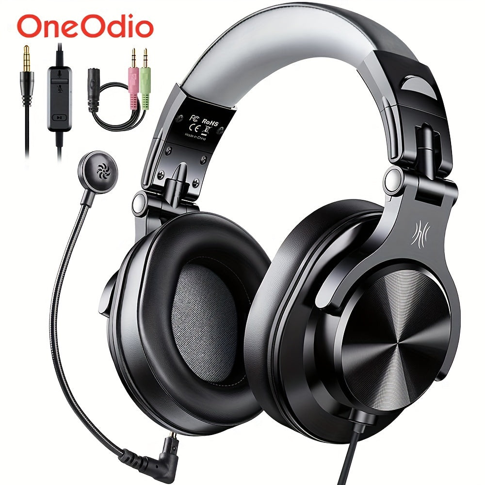 Oneodio A71D Wired Gaming Headset Gamer, 3.5mm Over-Ear Gaming Headphones With Detachable Microphone For PC Computer PS4 Xbox, Office Headset For Skype Zoom