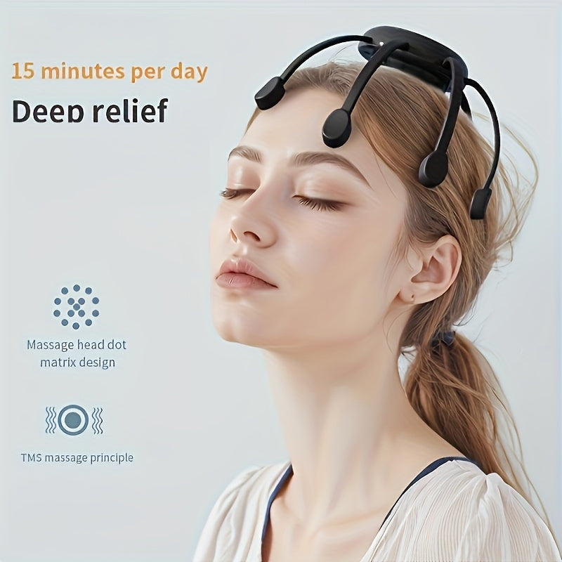 1pc 8-Finger Head Massager - 3 Modes/USB Charging 360° Deep Scalp Massage Device | Home & Travel Essential | Portable Wireless Modern Design Holiday Gift | Relieves Stress for Long Workdays | Perfect Gift for Parents or Friends