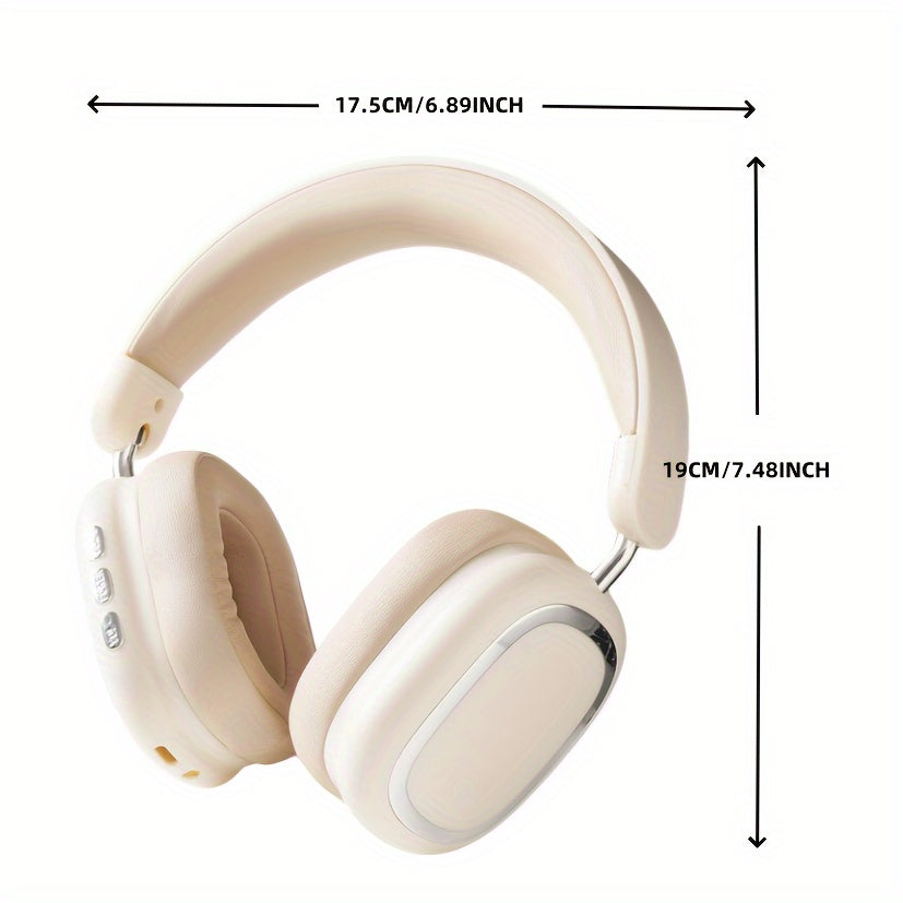 K8 Wireless Over-Ear Headphones, Foldable Comfortable Headset with Condenser Mic, Semi-Open-Back, Media Control, USB Type-C Charging, Rechargeable 150mAh Lithium Polymer Battery, for Cellphones, Exercise-Friendly, Adult - No Charger Included