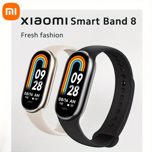 Xiaomi Smart Band 8, 4.11 cm AMOLED Touch Display, 60Hz Refresh Rate, 326ppi, 600nits, 16 Days Typical Use, Quick Charge, Colorful Watch Faces, Health Monitor, Professional Workout Analysis, Elegant Design