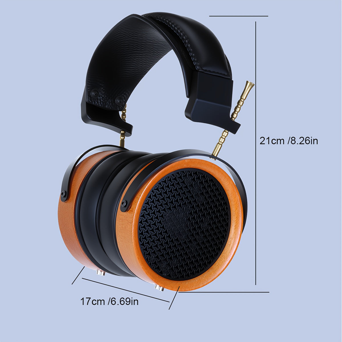 BAO SHI FENG HD 153 Solid Wood Over-Ear Headphones with Interchangeable Cables, HIFI Natural Sound, Ergonomic Comfortable Non-Clip Ear Cups, 3.5mm Jack for PC/Phone/Music/Gaming/Live Streaming, Wired Headphones, Music Listening, Minimalist Design, Durabl