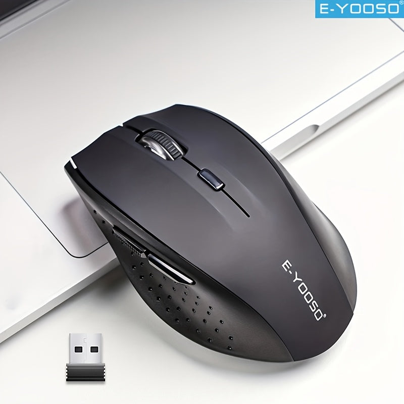 E-YOOSO 1pc Portable 2.4G wireless office Mouse with Nano receiver Plug and Play with automatic sleep low power prompt Mouse Supports desktop office mouse for WindowsXP/ for Vista/ for Win7, 8 for Mac10. x and other operating systems