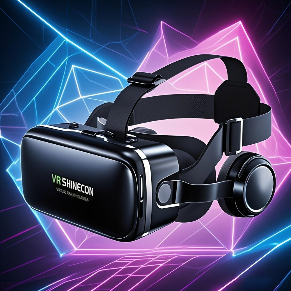 VR Shinecon 3D Virtual Reality Headset - Adjustable, 8.89-18.29cm Smartphone Compatible, 4K Video & Gaming Experience, 3D Stereoscopic Display, No Battery Included, Gaming Headset | Adjustable Headgear | Comfortable Headset