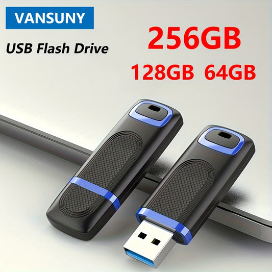 VANSUNY 256GB/128GB/64GB USB Stick USB 2.0 Flash Drive USB Memory Stick Cap Design Thumb Drive Blue