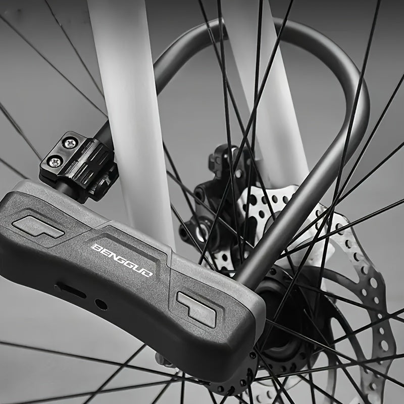 1pc U-Shaped Bicycle Lock with Anti-Hydraulic Shear Resistance, Anti-Theft Bike Lock with Lock Frame, Multi-Color Options (Black/Green/Orange) & Oil-Rubbed Finish for Secure Cycling