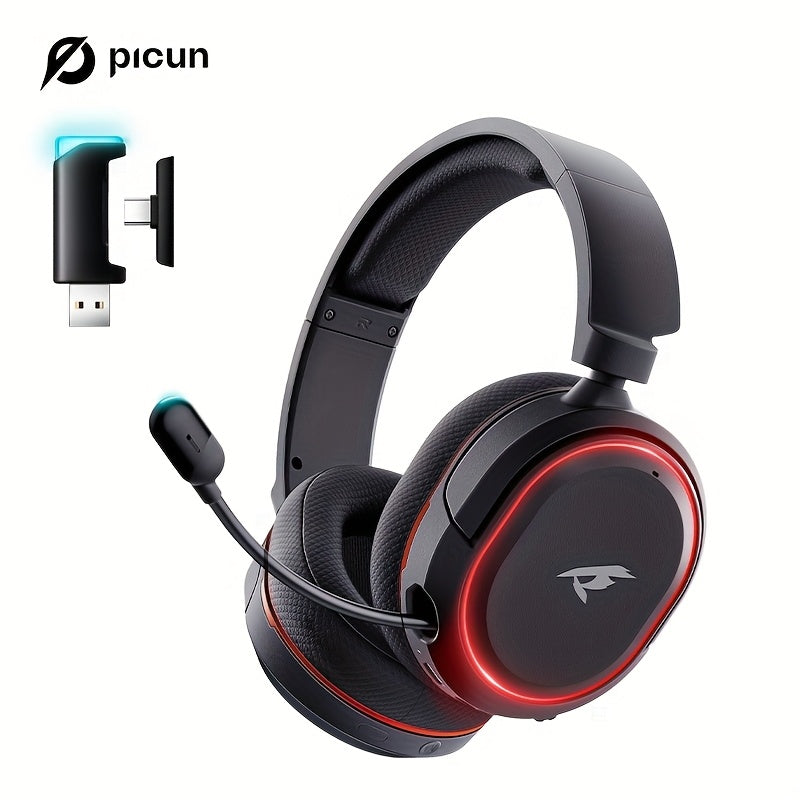 Wireless Gaming Headset with 7.1 Surround Sound, 2.4GHz USB Wireless Gaming Headphones, 100H Battery, Wireless 5.4, ENC Noise Canceling Mic, RGB Light, Wireless Headset for PC PS5 PS4 Mac Switch
