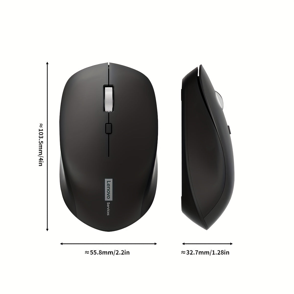 For Lenovo Wireless Mouse Business Office Silent Mouse Ergonomic Design Compatible with Multiple Platforms, 2.4G Connection, Powered by 1.5V Dry Battery, Battery Not Included