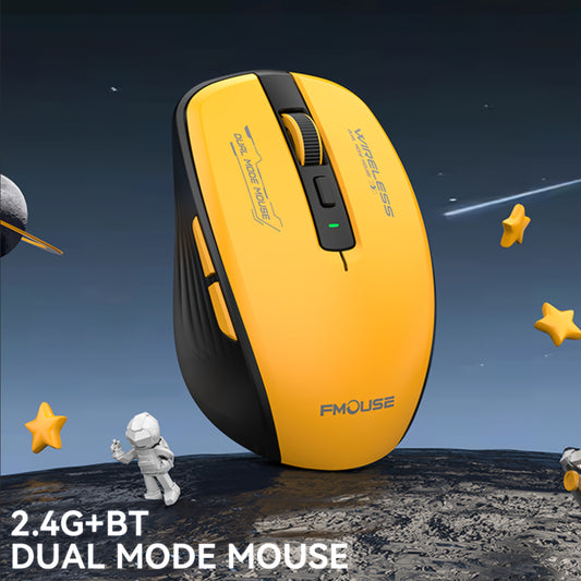 HXSJ Dual Mode Wireless Mouse - Wireless & 2.4G, Ergonomic Right-Handed Design, Compact Optical Mouse for PC/Laptop/Mac, Gaming & Business Travel, Durable Plastic Construction, Mouse for Laptop, Tech Gadget, Sleek Finish, Stylish Tech Accessory, Highqual