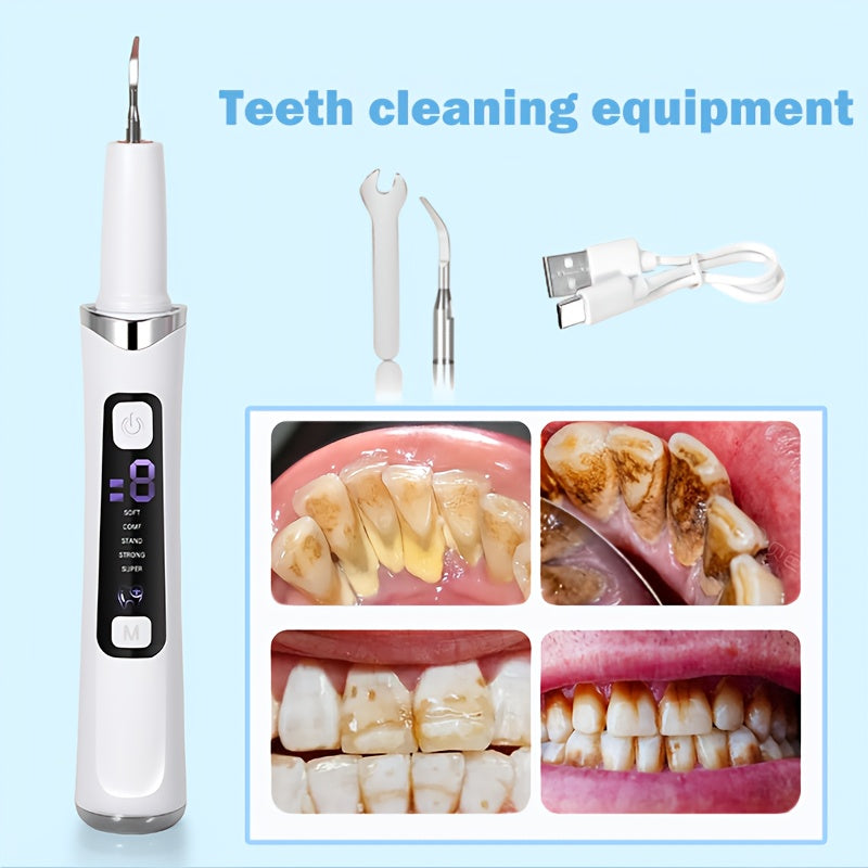 Teeth cleaning set, home teeth care kit, replaceable cleaning heads, USB rechargeable, the perfect teeth cleaning gift