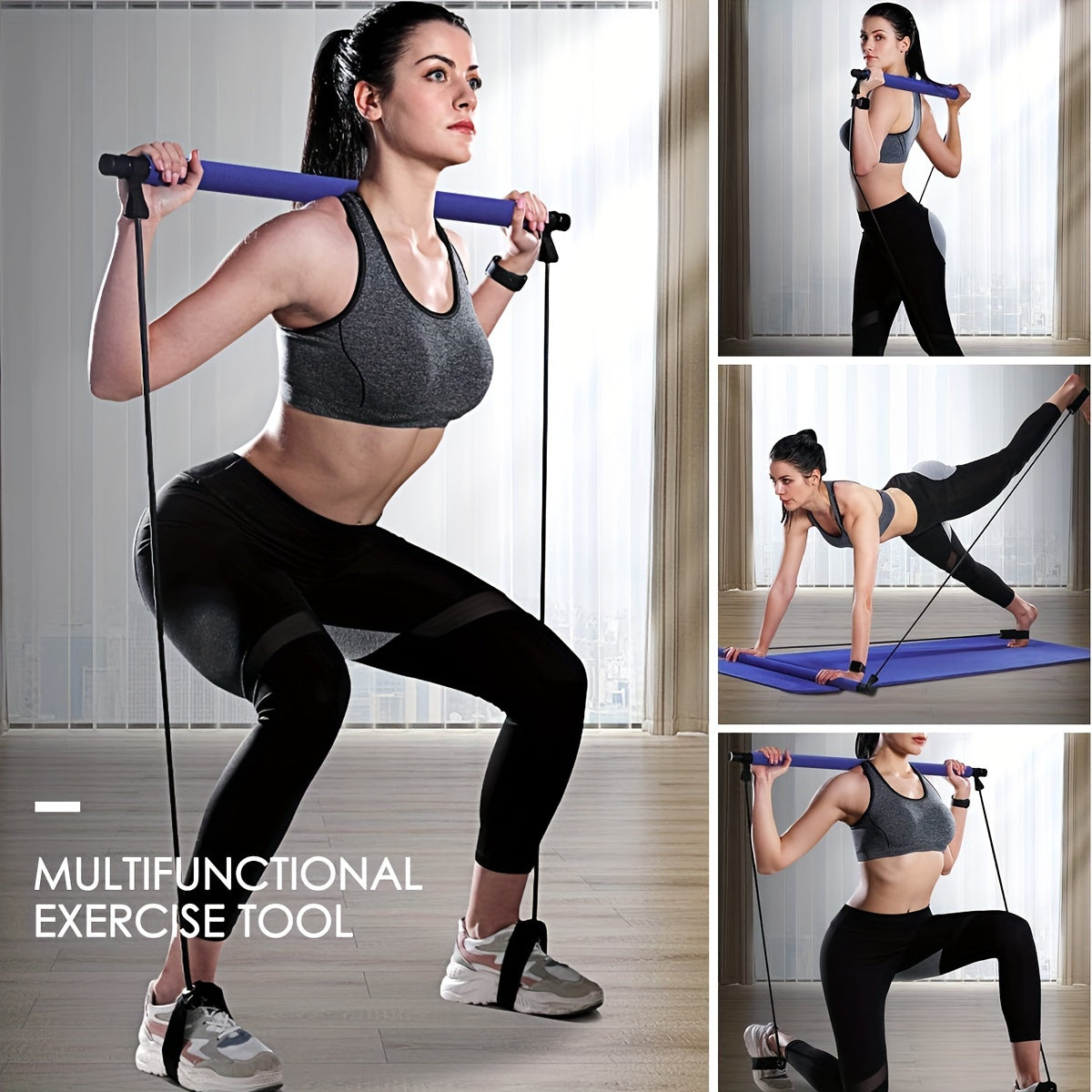 Portable Pilates Bar Kit With Resistance Band