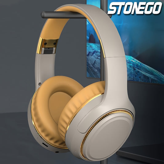 STONEGO H6 Foldable Wireless Sports Headphones - Breathing Light Design, High-Quality Sound for Gaming & Music, Adjustable Comfort Earmuffs, Wireless 5.3, Type-C Charging, Multi-Functional with Wired Connectivity Option, Music Headphones | Stylish Earmuf