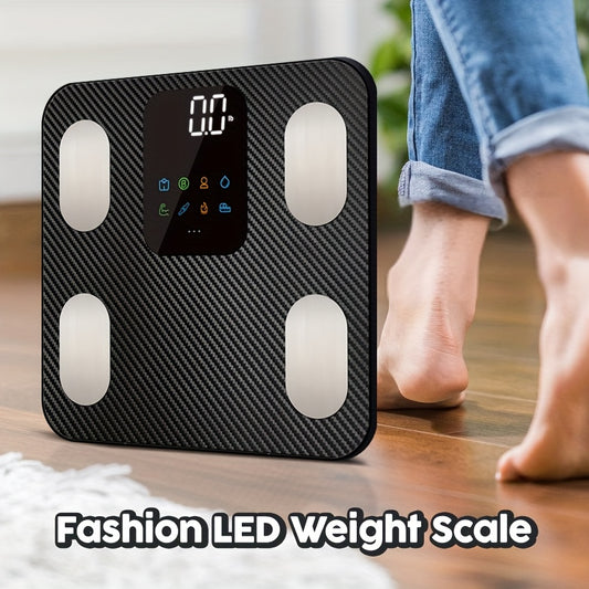 Smart Scale for Body Weight, 181.44 KG Capacity Bathroom Digital Weighing Scale with BMI, Muscle Mass, Accurate Home User Health Equipment Sync Apps,Carbon Fiber with Anti-slip finish