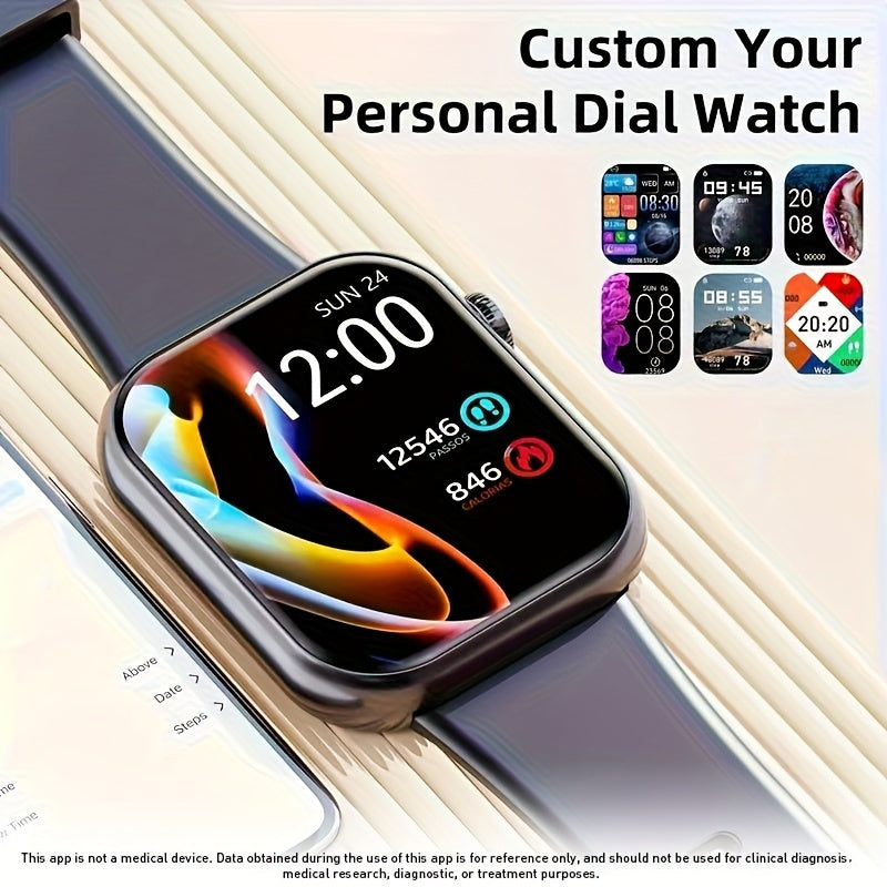 Mingwear Smart Watch with Wireless Calling, 4.65cm Full Touch Screen, IP67, 30+ Sports Modes, Sleep Tracker, Magnetic Charging, Compatible with Android/iOS - Unisex Fitness Tracker for Men & Women, Smart Connectivity Watch | Sleek Watch Design | Highreso