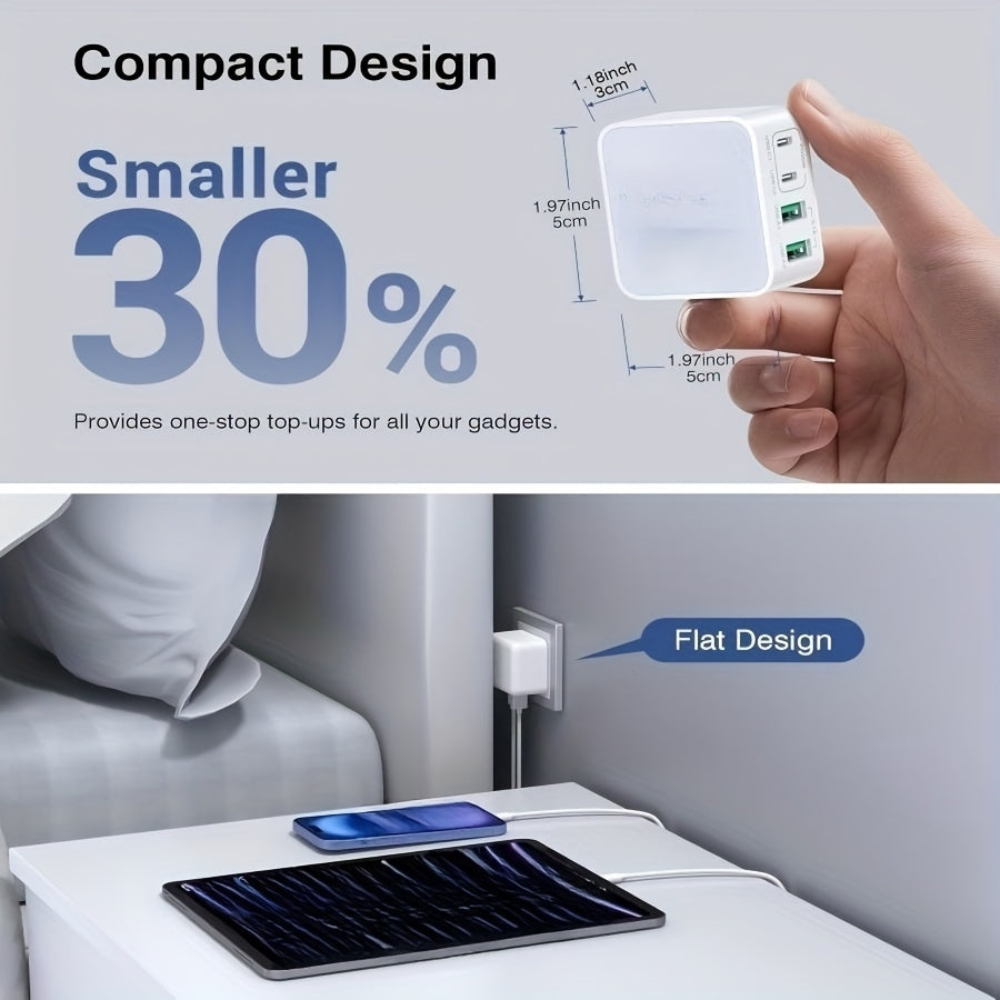 2025 New Model with a Completely New Design 40W USB A+C Plug, 4 Ports, Fast Charger Adapter, AU Plug, PD+QC, Power Supply, Suitable for iPhone 15, 14, 13, 12, 11, Pro Max XS XR SE, Samsung, iPad, AirPods