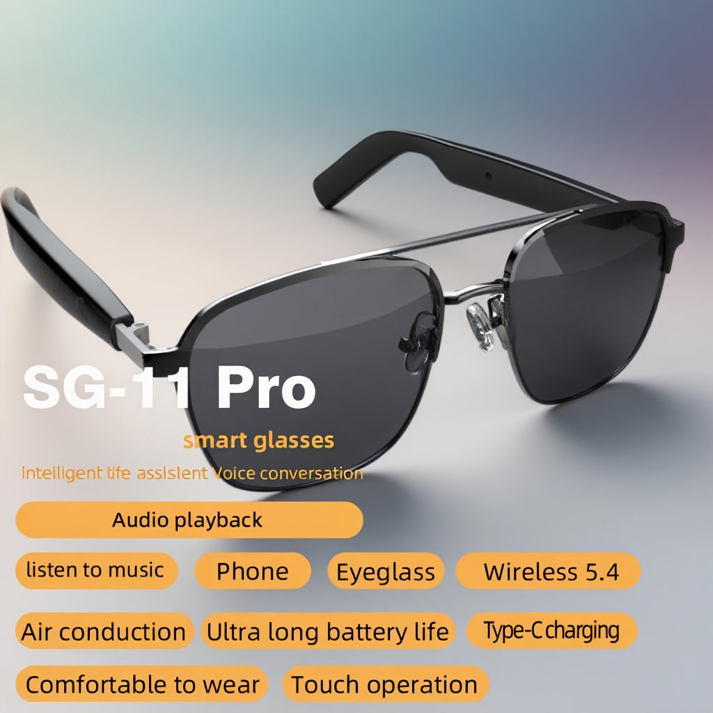 2025 New Smart Audio Glasses: Open Stereo Sound, Touch Control, HD Music Quality, Magnetic Interchangeable Lenses for Driving & Sports – Stylish and Practical with All-Day Battery Life