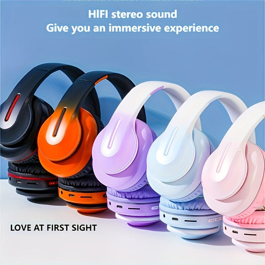 D-813 Wireless Over-Ear Headphones - HiFi Bass, Portable & Foldable, Long Battery Life, Hands-Free Calls, 3.5mm Jack, Soft Padded Earmuffs, Multi-Color Options, Ideal for Outdoor Sports
