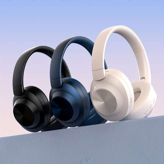 50+ Hours Playtime, Noise-Canceling Over-Ear Wireless V5.4 Headphones with Expandable Headband, Foldable Rotating Ear Cups, Built-in Microphone, Hands-Free Calling, Super Long Battery Life, Phone Gaming Mode